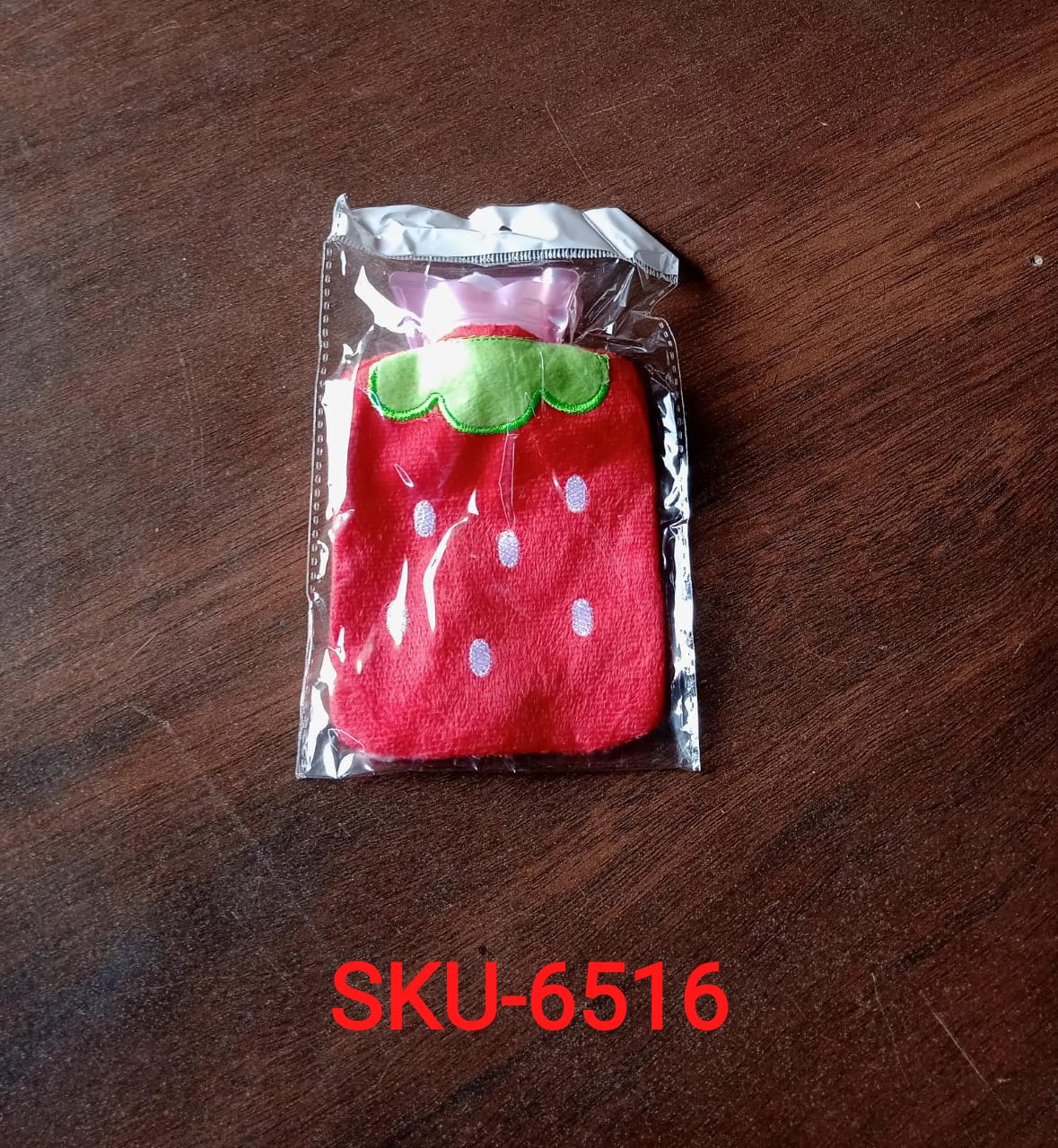 6516 Strawberry small Hot Water Bag with Cover for Pain Relief, Neck, Shoulder Pain and Hand, Feet Warmer, Menstrual Cramps. Eshaan Traders