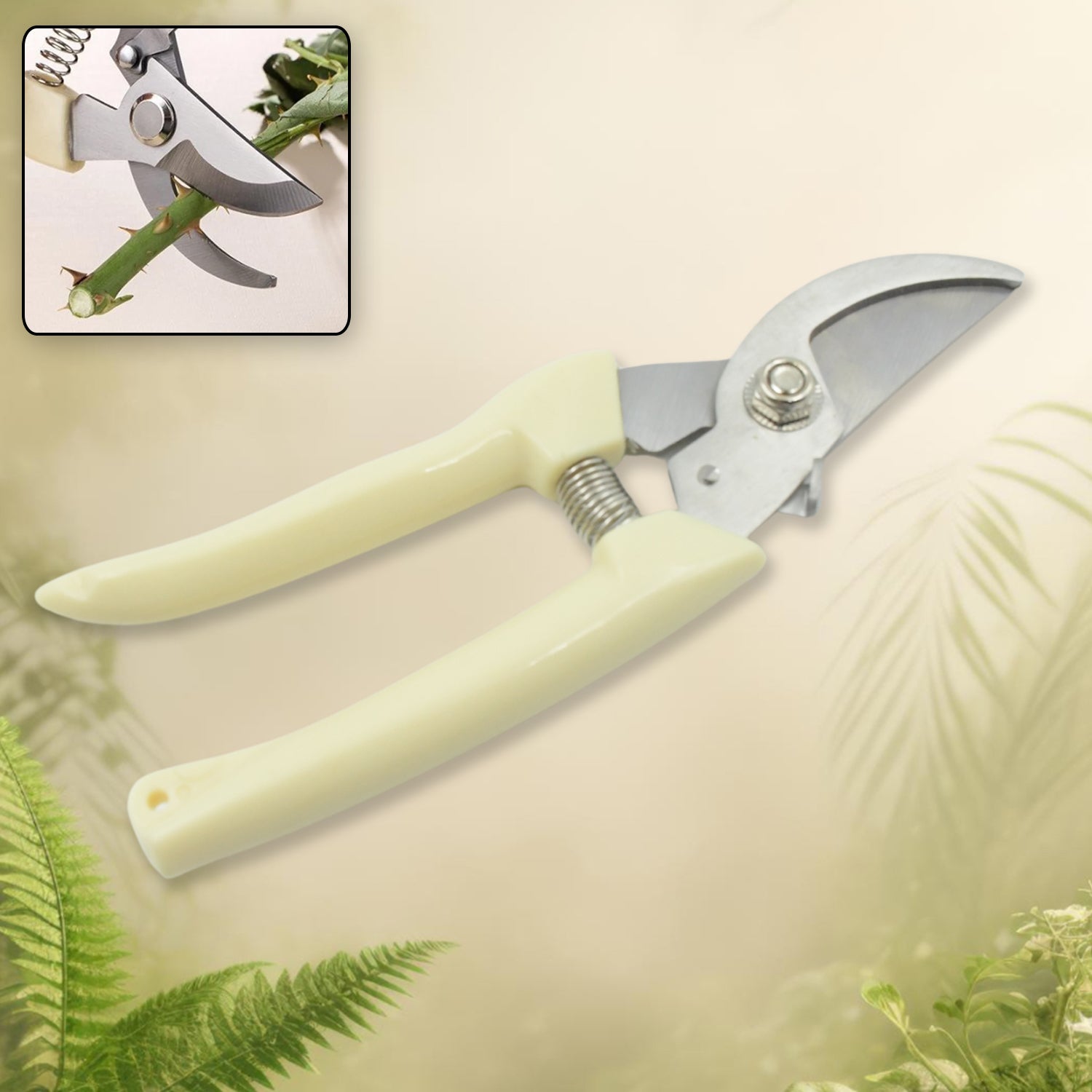 0471 Stainless Steel Pruning Shears with Sharp Blades and Comfortable handle - Durable Hand Pruner for Comfortable and Easy Cutting, Heavy Duty Gardening Cutter Tool Plant Cutter for Home Garden | Wood Bran (1 Pc) Eshaan Traders