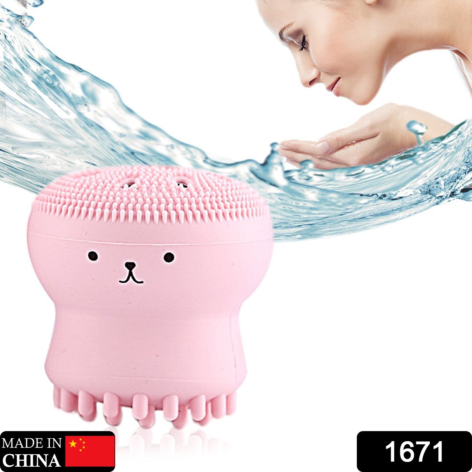 1671 Facial Cleansing Brushes, Cute Octopus Shape Silicone Face Scrubber Massager Skincare Tool (1PC) Eshaan Traders