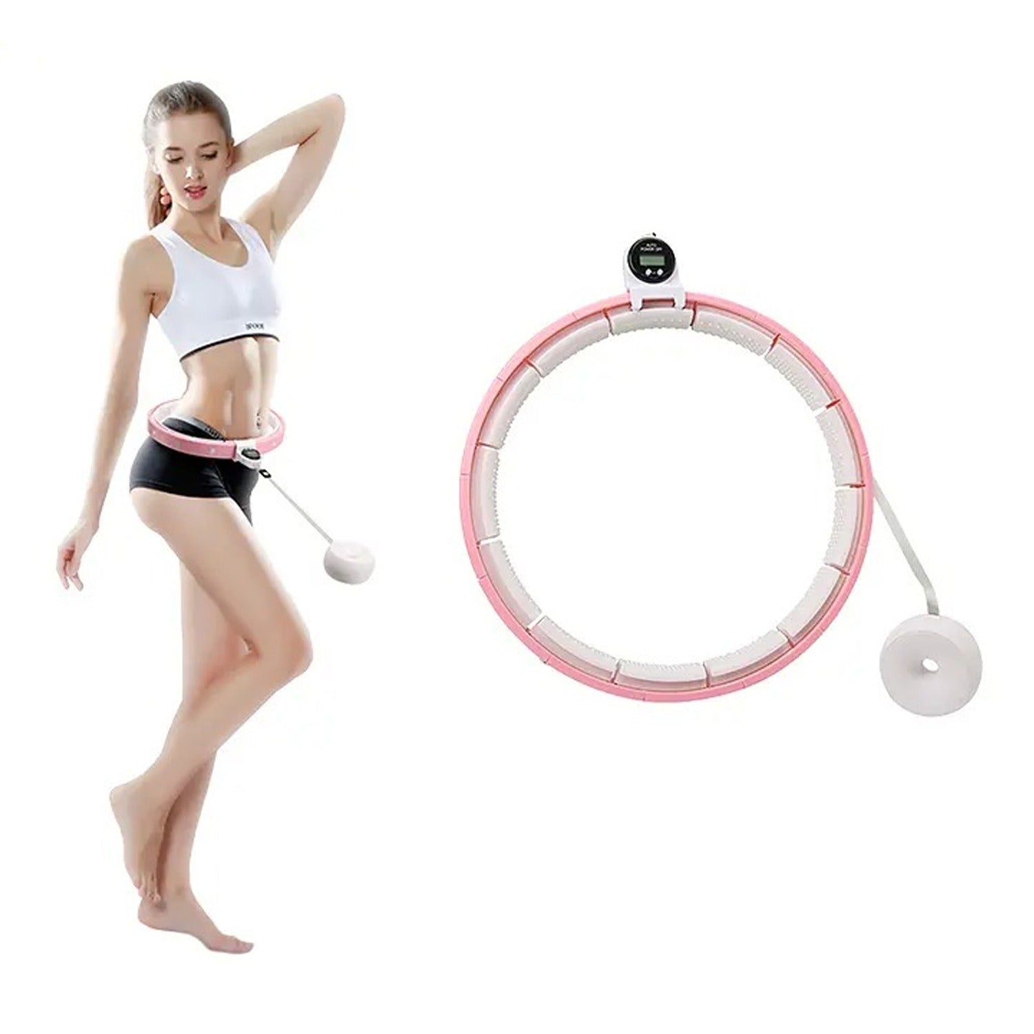 Fitness Adjustable Detachable Fitness Hula Hoop Ring Smart Round Count & Weight Loss Gym Equipment Exercise Smart Hula Hoops Eshaan Traders