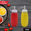 5946 Plastic Squeeze Bottle Ketchup Mustard Honey Sauce Dispenser Bottle ( 2 Pc Set ) Eshaan Traders