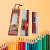 4580  Cartoon Wooden Pencil Set for Kids Boys Return Gifts Birthday Party Space Stationary Set Pencil Eraser Sharpener Combo Kit for Kids Boys Eshaan Traders