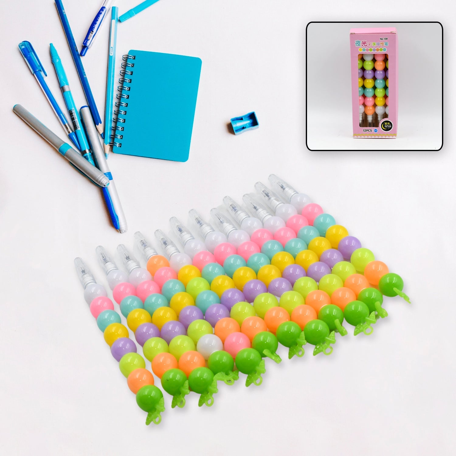 4572 Stylish Pearls Pen Plastic Moti Non-Sharpening Design Pen Multicolor Pearls Moti Gel Pen, Fancy Designer Attractive Gel Pen for Kids Pack of (12 Pc Set ) Eshaan Traders