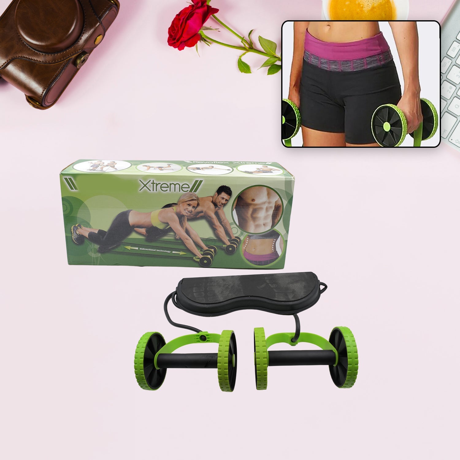 7246 Professional Fitness Imported Ab Builder Ab Care Xtreme Fitness  Resistance Exerciser Resistance Tube Ab Slimmer Rope Exerciser Body Building Home Gym Trainer for Both Men & Women (1 Pc) Eshaan Traders