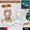 7632 MINI PORTABLE FAN USB RECHARGEABLE HANDHELD BEAR STYLE COLOR CHANGING LED LIGHT POCKET DESK LIGHT FAN DeoDap