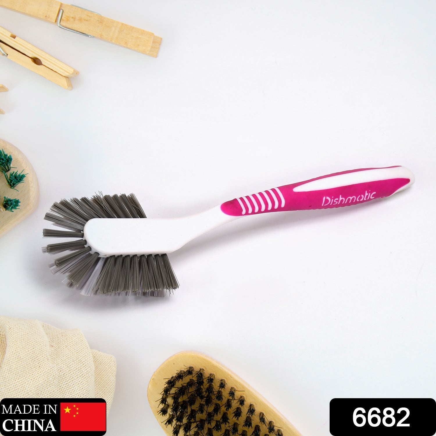 6682 Long Plastic Handle Carpet Brush with Long Bristles DeoDap