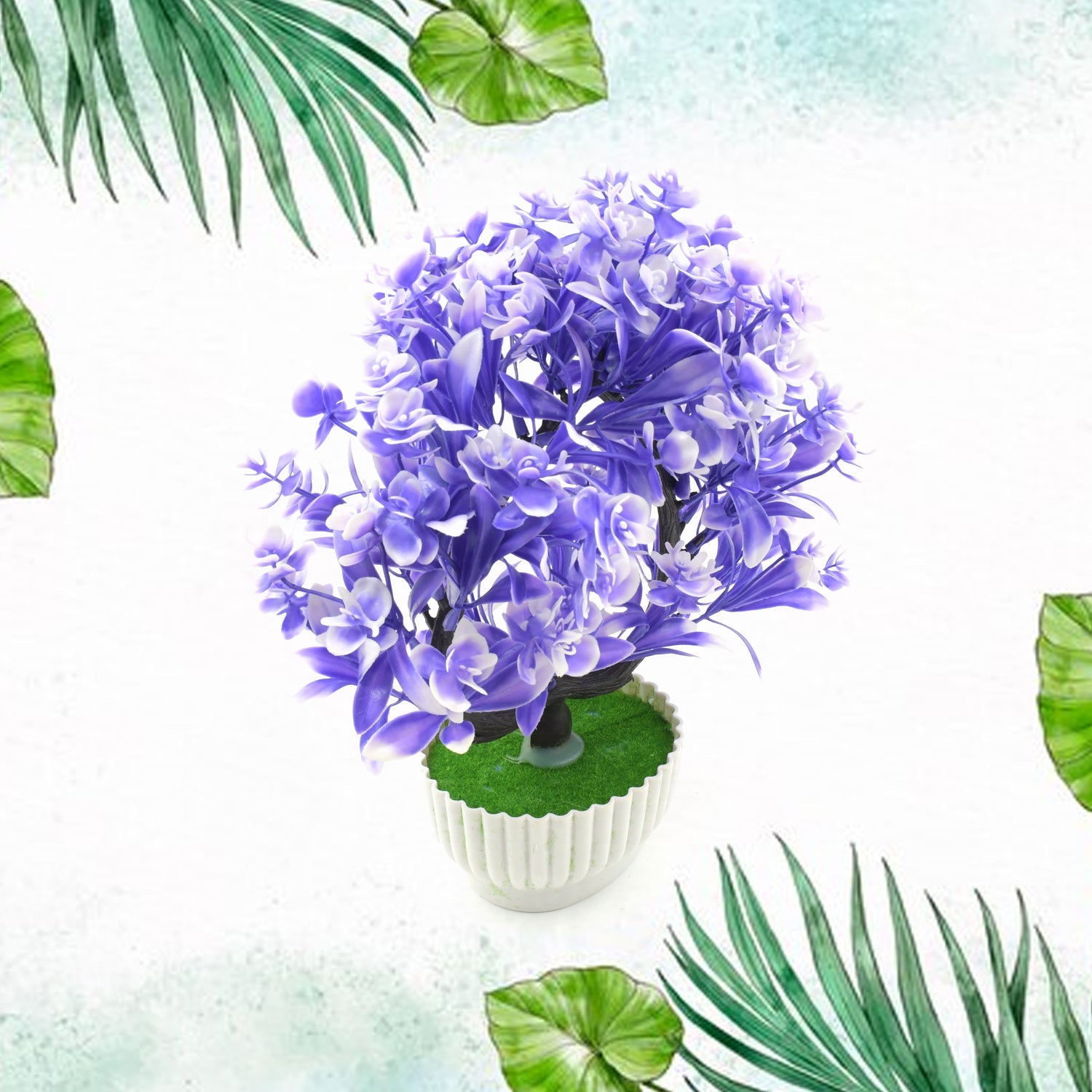 Wild Artificial Flower Plants with Cute Pot | Flower Plant for Home Office Decor | Tabletop and Desk Decoration | Artificial Flower for Balcony Indoor Decor, Plants for Living Room (1 Pc) Eshaan Traders