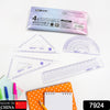 7924 4pcs Ruler Suit Stationery Set for School Student Office ,Draft Rulers for School Office Supplies and Supplies-High School Eshaan Traders