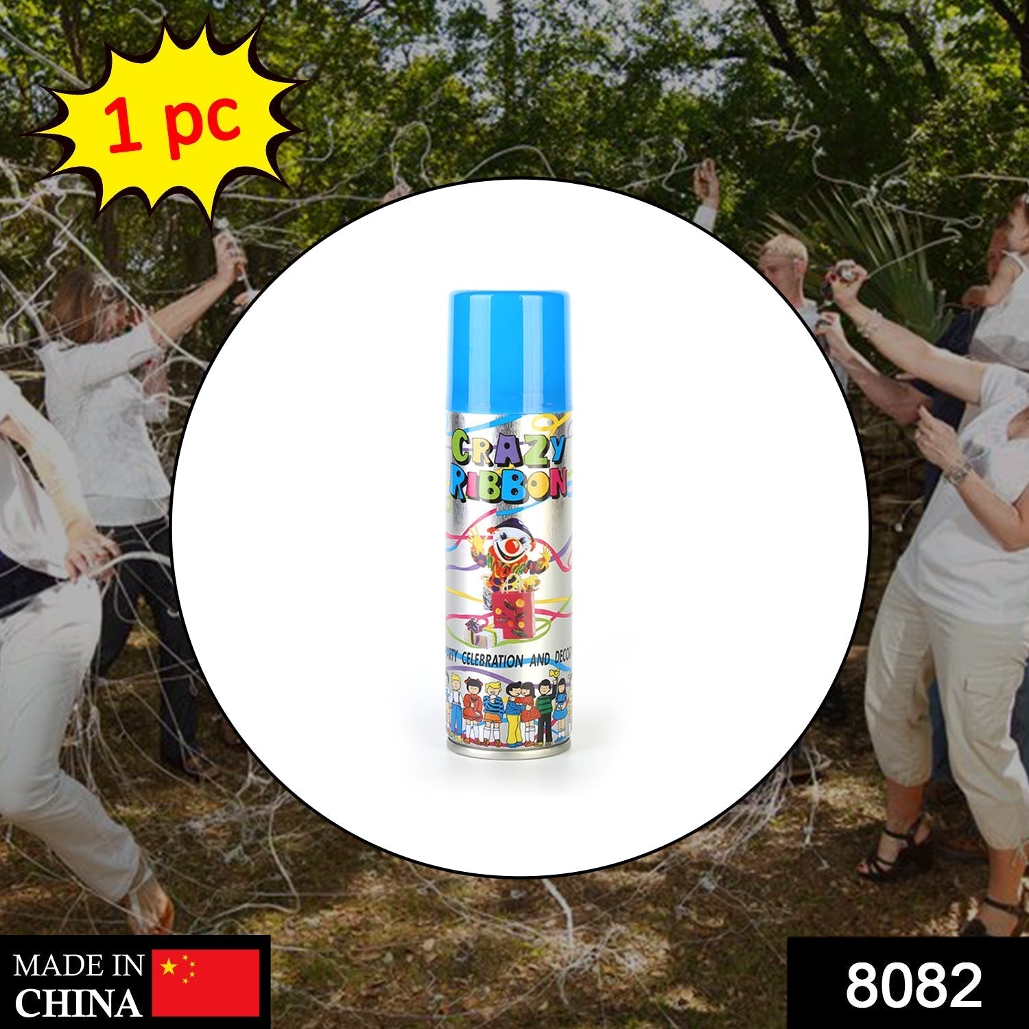 8082 Party Crazy Ribbon Spray used while doing parties and get-together celebrations and can be used by all kinds of people. DeoDap