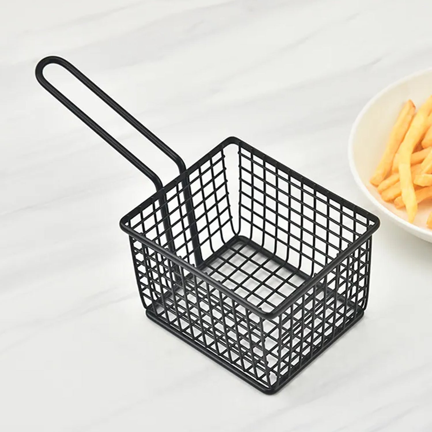 5972 frying baskets for chips Stainless Steel Snack Basket Potato Mesh Strainer Basket French Fries Food Basket Food Strainer Cooking Tools frying basket Eshaan Traders