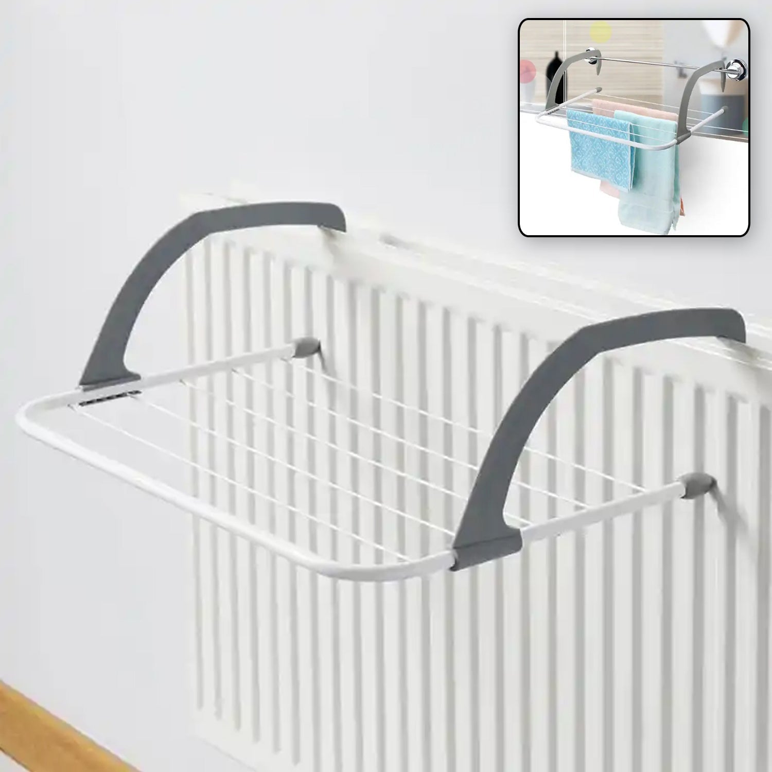 0333 Metal Steel Folding Drying Rack for Clothes Balcony Laundry Hanger for Small Clothes Drying Hanger Metal Clothes Drying Stand, Socks and Plant Storage Holder Outdoor / Indoor Clothes-Towel Drying Rack Hanging on The Door Bathroom Eshaan Traders