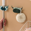 4318 Multifunctional Cartoon Sticky Punch Free Mop Holder Wall Mounted Broom Organizer Cleaning Tools Holder Hanger, Self Adhesive Cute Cow Head Suction Cup Hanging Hook for Bathroom Kitchen (1 Pc) Eshaan Traders