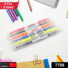 7798 Dual-Headed Highlighter 6 Colors Double head Highlighter Pen, Perfect for Bible Study, Classroom and office for Children and Students (6 Pc Set) Eshaan Traders