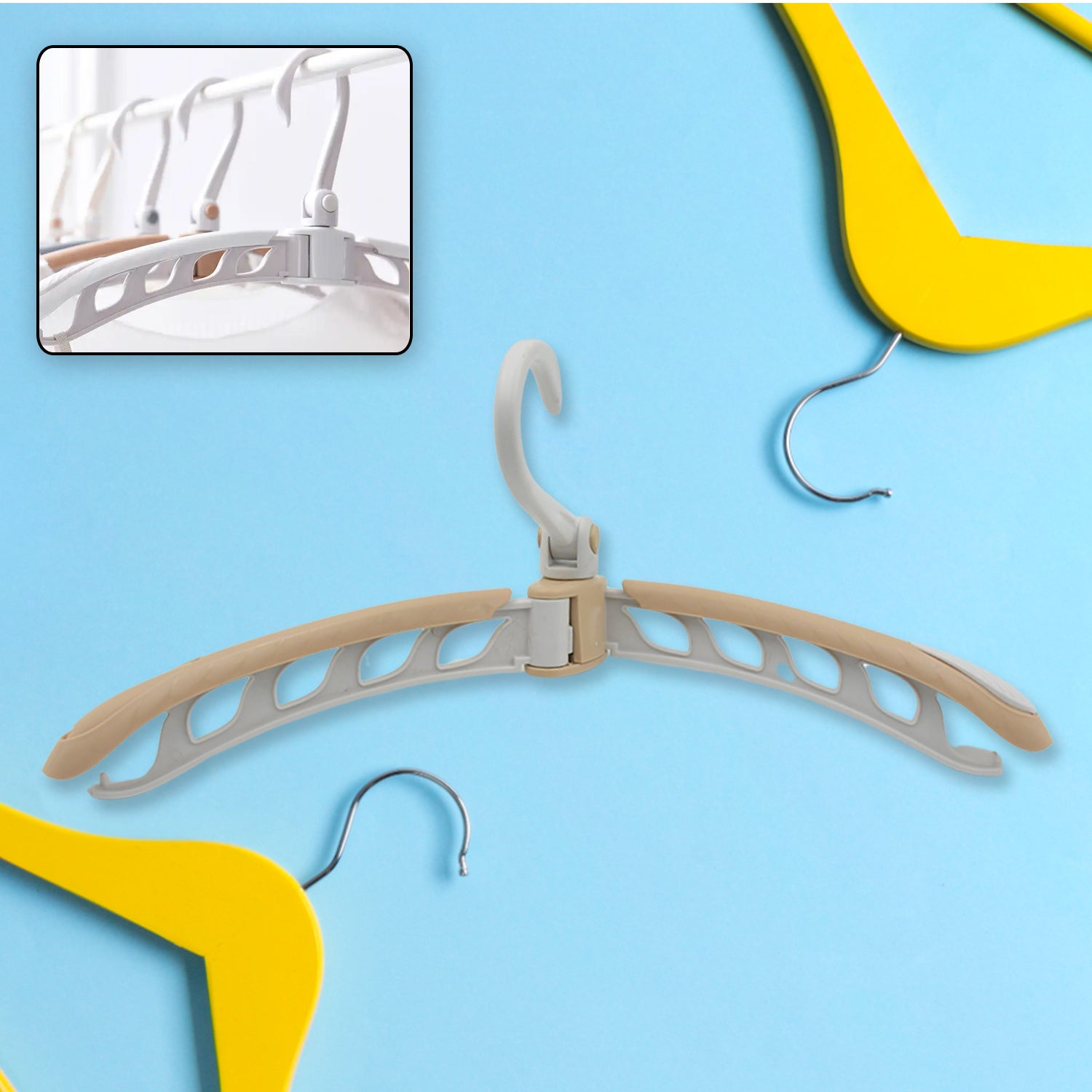 0279 Portable Folding 360 Degree Rotating Clothes Hangers Travel Foldable & Adjustable Accessories Foldable Clothes Hangers Drying Rack for Travel (1 Pc) Eshaan Traders