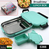 5366 Plastic Insulated Airtight Leak-Proof Lunch Box With small lunch box, Stainless Steel Plate for Office, School, Picnic Eshaan Traders