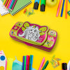 7747 Multipurpose Compass Box, Pencil Box with 2 Compartments for School, Cartoon Printed Pencil Case for Kids, Birthday Gift for Girls & Boys Eshaan Traders