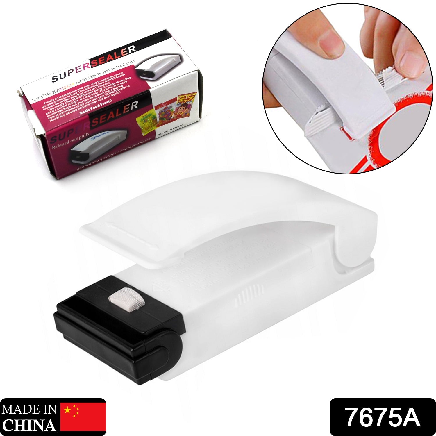 7675A  Multifunctional Household Mini Portable Super Sealer Handy Plastic Bag Sealer Sealing Machine Eshaan Traders