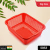 5953 Multipurpose Drain Basket Shelves Fruit and Vegetable Washing Basket Rectangular Plastic Kitchen Sink Water Filter Basket (1Pc) Eshaan Traders