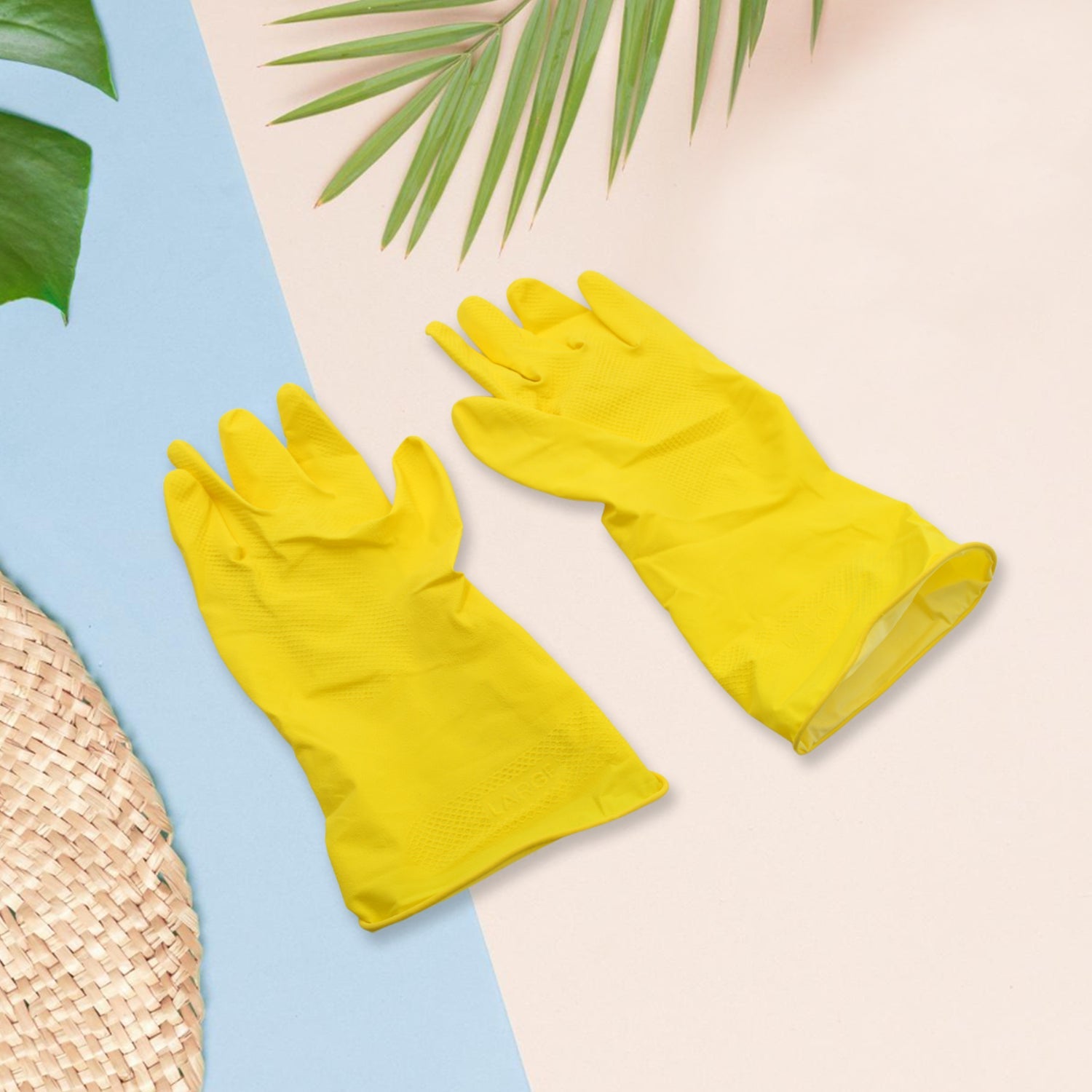 0679 Multipurpose Rubber Reusable Cleaning Gloves, Reusable Rubber Hand Gloves I Latex Safety Gloves I for Washing I Cleaning Kitchen I Gardening I Sanitation I Wet and Dry Use Gloves (1 Pair) Eshaan Traders