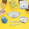 8176 5in1 Baby Feeding Set for Kids and Toddlers,Children Children Dinnerware Set - Feeding Set for Kids, Cartoon Design Plate, Cup, Spoon, Fork  Tableware Cutlery for Kids Microwave & Dishwasher Safe (5 Pcs Set) Eshaan Traders