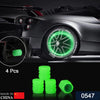 0547 Tyre Valve Caps Luminous Glow Car Tire Air Stem Valve Cap Covers vaal cap ( 4 Pcs Mix Colour) Eshaan Traders