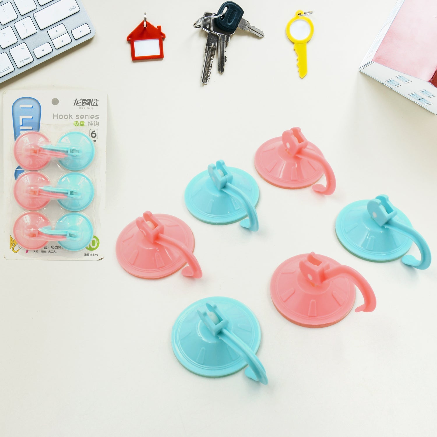 4522 Wall Hook Heavy duty Hook 6 pcs for wall Heavy Plastic Hook, Sticky Hook Household For Home , Decorative Hooks, Bathroom & All Type Wall Use Hook , Suitable for Bathroom, Kitchen, Office (6 Pc Set) Eshaan Traders