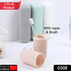 0308 Travel Toothbrush Holder, Portable Toothbrush Case for Traveling, Camping, Capsule Shape Travel Toothbrush Toothpaste Case Holder Portable Toothbrush Storage Plastic Toothbrush Holder With Rope and Brush Eshaan Traders