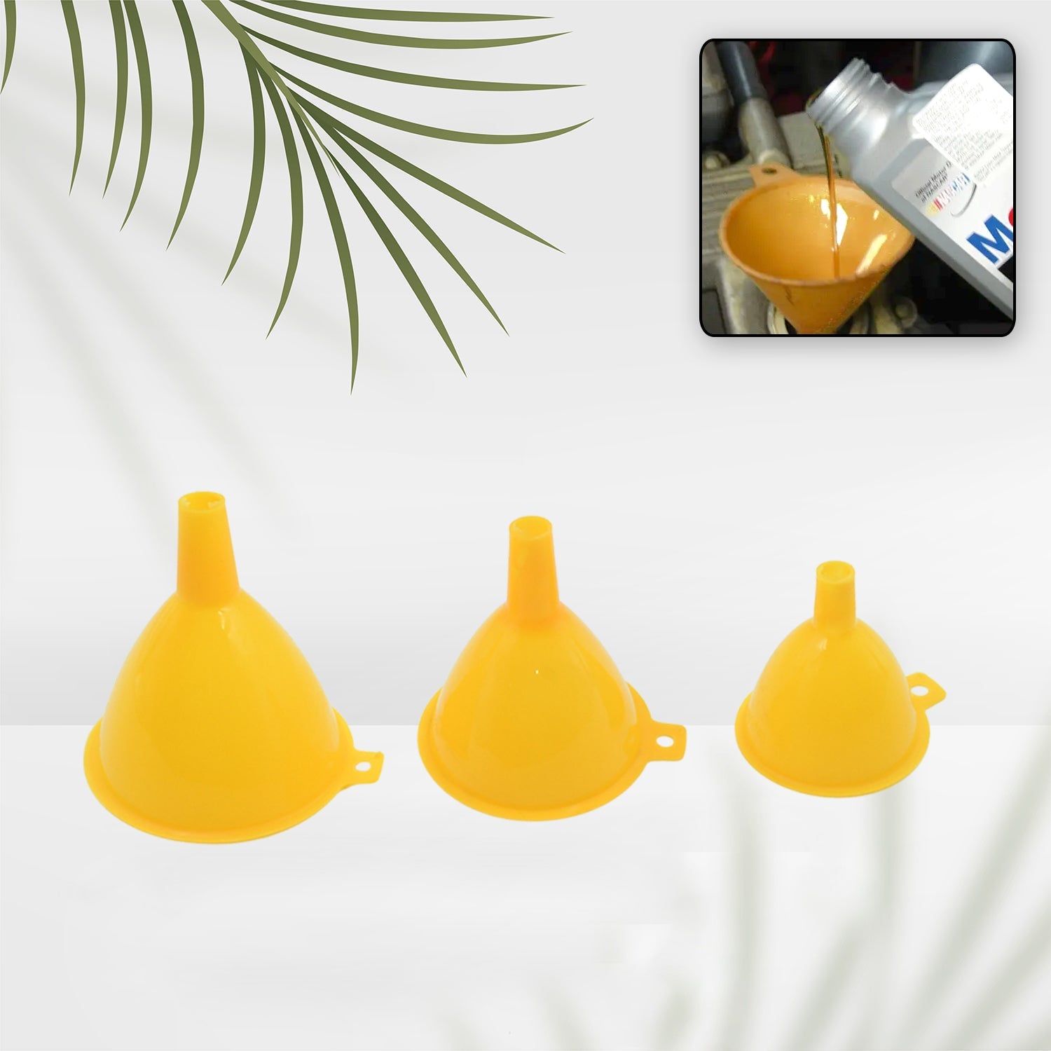 7980 Multipurpose Funnel 3 Size Small , Medium & Big Plastic Funnel For kitchen and laboratory Use (3 Pc Set) Eshaan Traders