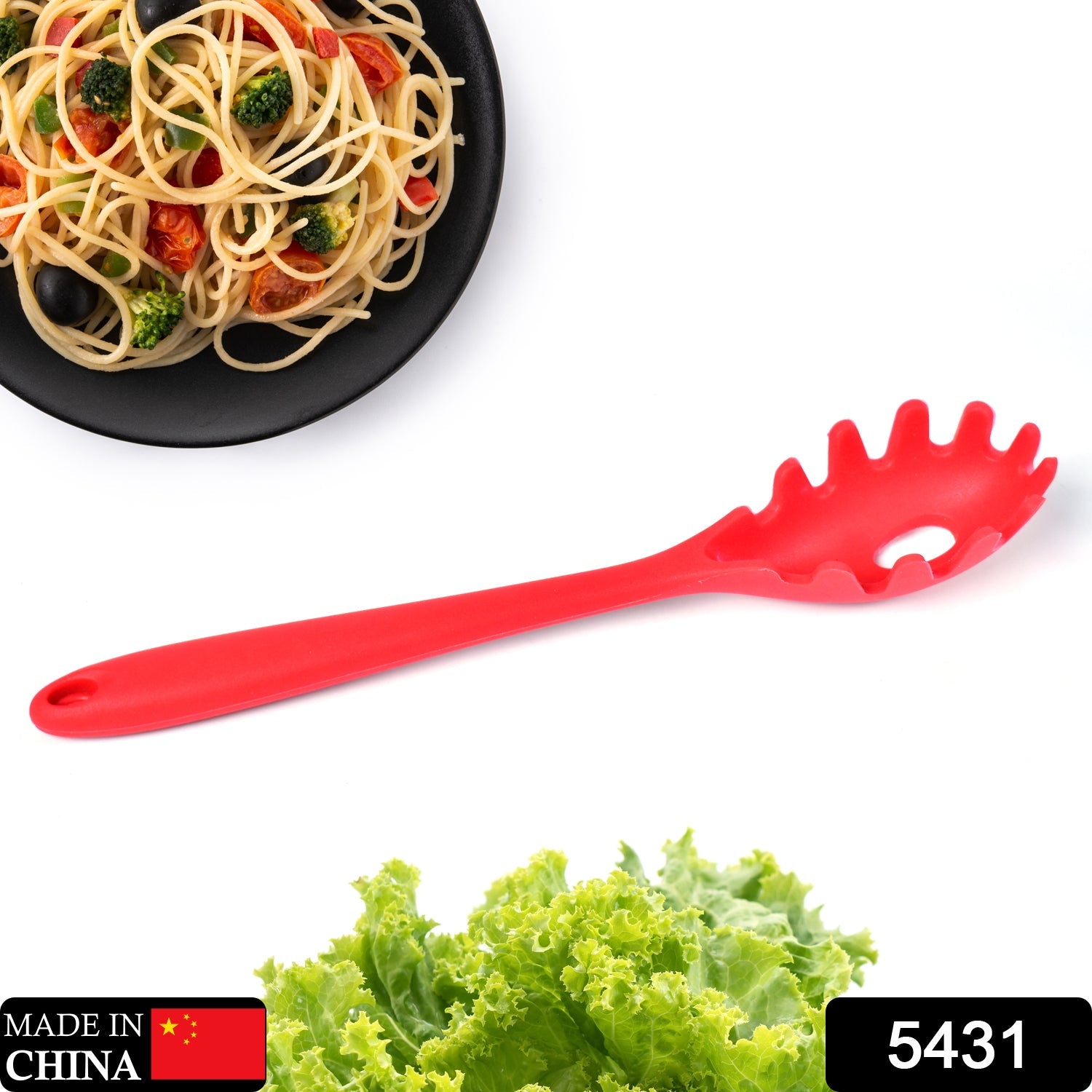 5431 Silicone Spaghetti Spoon Pasta Spoon Easy Clean  for Your Home Restaurant (22cm) Eshaan Traders