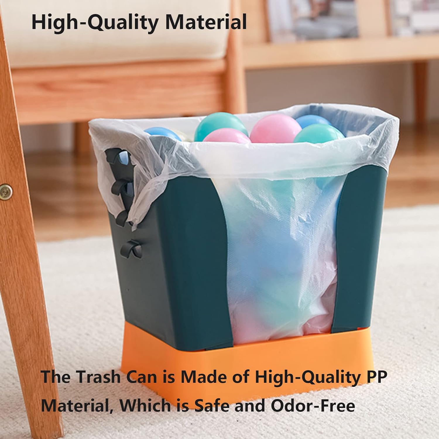 9451 Waste Bin, Trash Can, Waste Container, Expandable Trash Can, Plastic Trash Can, Plastic Garbage Can Expandable Trash Bag Holder Large Capacity for Kitchen Bathroom, Living Room Bedroom Outdoor (1 Pc) Eshaan Traders