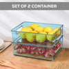 5776 Plastic Refrigerator Organizer Bins, Set Of 2 Stackable Fridge Organizers with Handle, Clear Organizing Food Fruit Vegetables Pantry Storage Bins for Freezer kitchen Cabinet Organization and Storage (2 Pcs Set Mix Color) Eshaan Traders