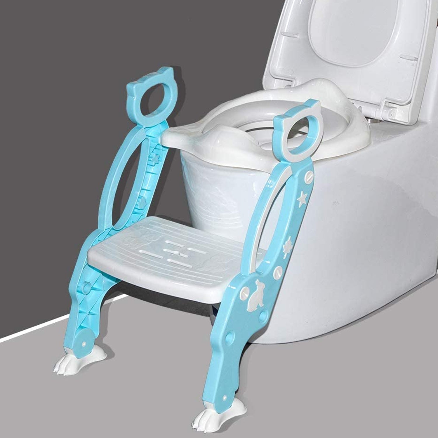 8492 2 In 1 Potty Training Toilet Seat with Step Stool Ladder for Boy and Girl Baby Toddler Kid Children’s Toilet Training Seat Chair with Soft Padded Seat and Sturdy Non-Slip Wide Step, Make Potty Easier For Your Kids (Multi-Color) Eshaan Traders