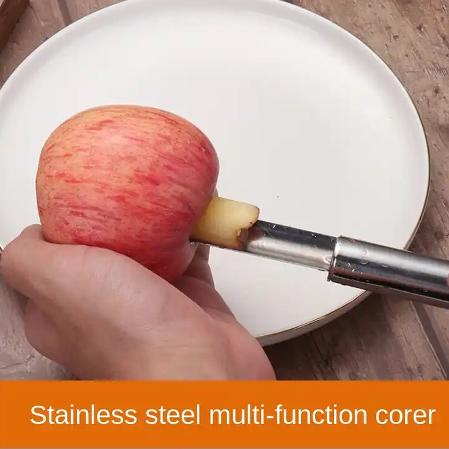 5506 Fruit Core Stainless Steel Set, Core Remover for Apple and Pear, Kitchen Prep Tool Fruit Core Remover Tool with Soft Handle, Apple Corer Stainless Steel, Kitchen Gadget Dishwasher Safe Eshaan Traders