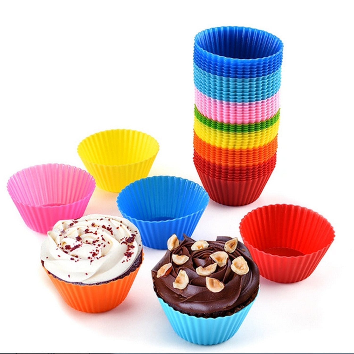 0700 Silicone cupcake Shaped Baking Mold Fondant Cake Tool Chocolate Candy Cookies Pastry Soap Moulds (6 pc) Eshaan Traders