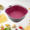 5960  2 in 1 Kitchen Strainer Bowl Set Plastic Drain Basket Creative Fruit Basket Vegetables Basket Wash Fruit Basket Storage Basket Eshaan Traders