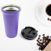 12510 Inside Stainless Steel & Outside Plastic Vacuum Insulated  Insulated Coffee Cups Double Walled Travel Mug, Car Coffee Mug with Leak Proof Lid Reusable Thermal Cup for Hot Cold Drinks Coffee, Tea (1 Pc 450ML) Eshaan Traders