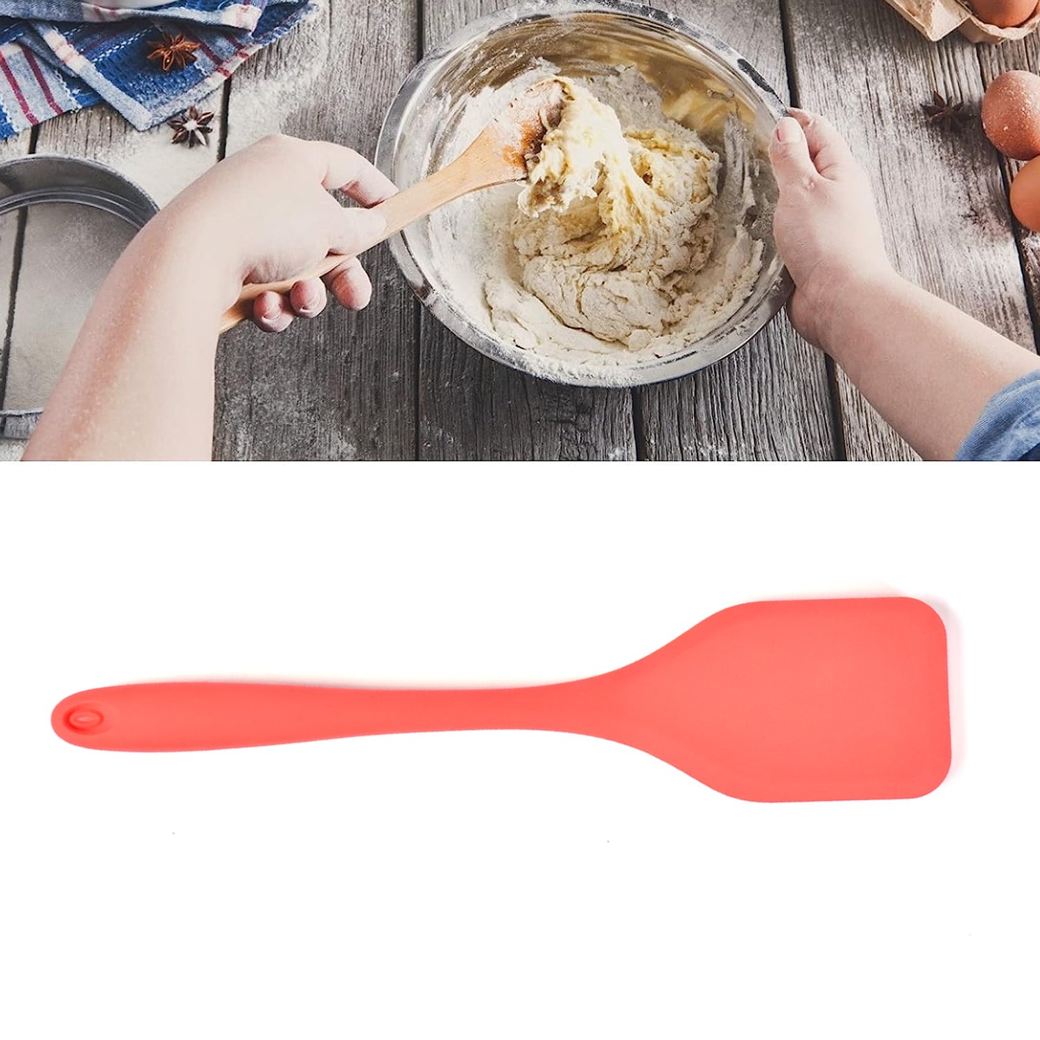 5430 Silicone Spoonula / Spatula Spoon, High Heat Resistant to 480°F, Hygienic One Piece Design, Large Non Stick Cooking Utensil (30cm) Eshaan Traders