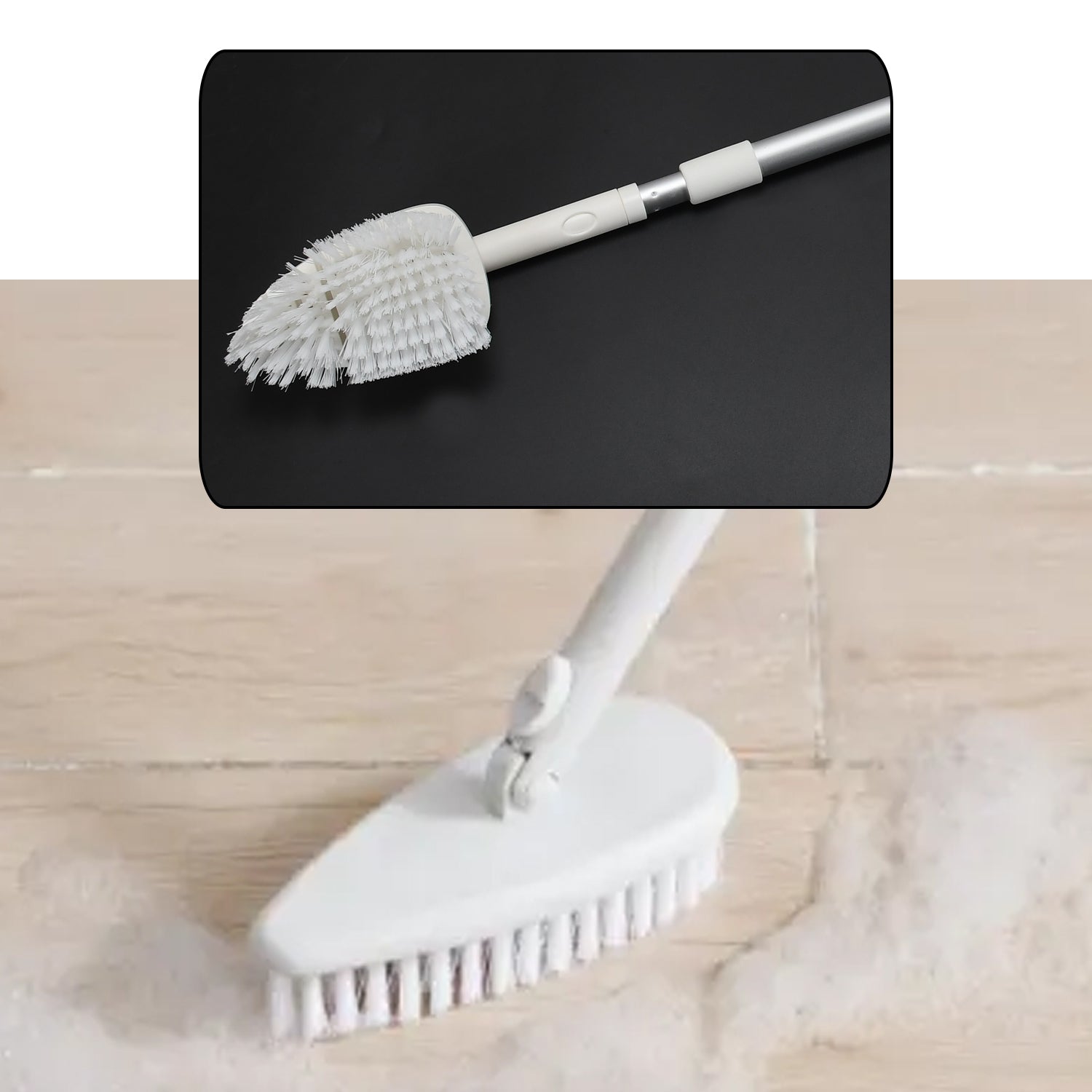 6696 Housekeeping Multi-Functional Hard Bathroom Floor Triangle Tile & Floor Cleaning  Brush Long DeoDap