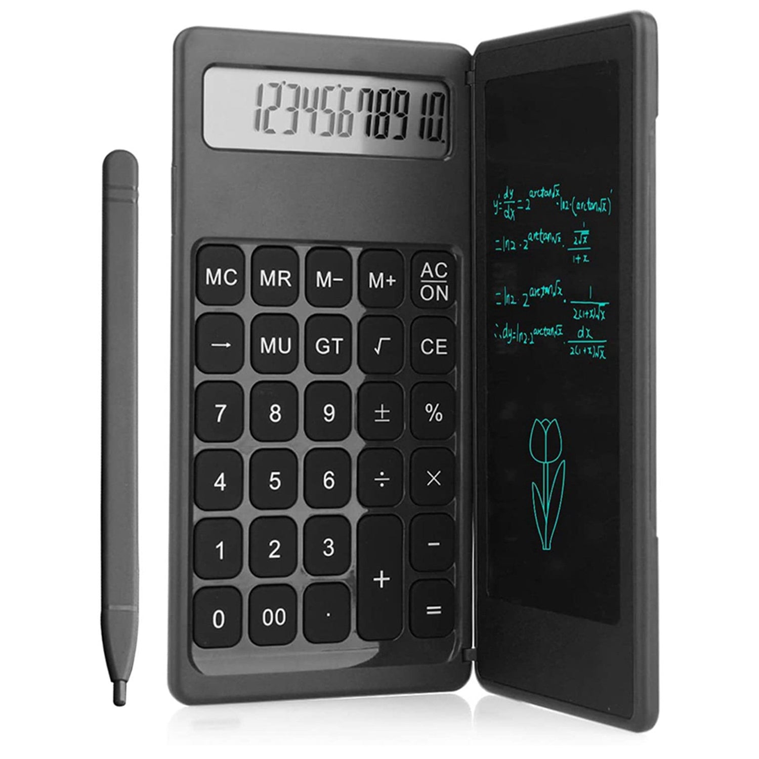 6739 Foldable Calculator With 6 Inch LCD Tablet Digital Drawing Pad Stylus Pen Erase Button Lock Function Smart Calculator   -01 Eshaan Traders