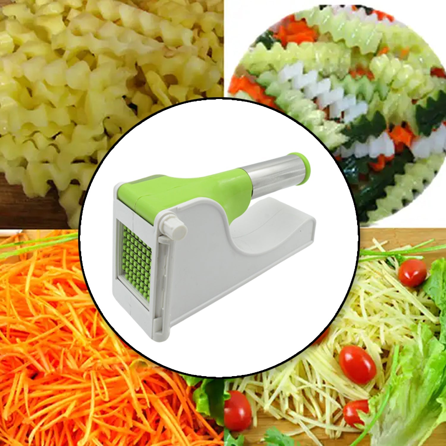 0114 Virgin Plastic French Fry Chipser, Potato Chipser / Potato Slicer with Container Eshaan Traders