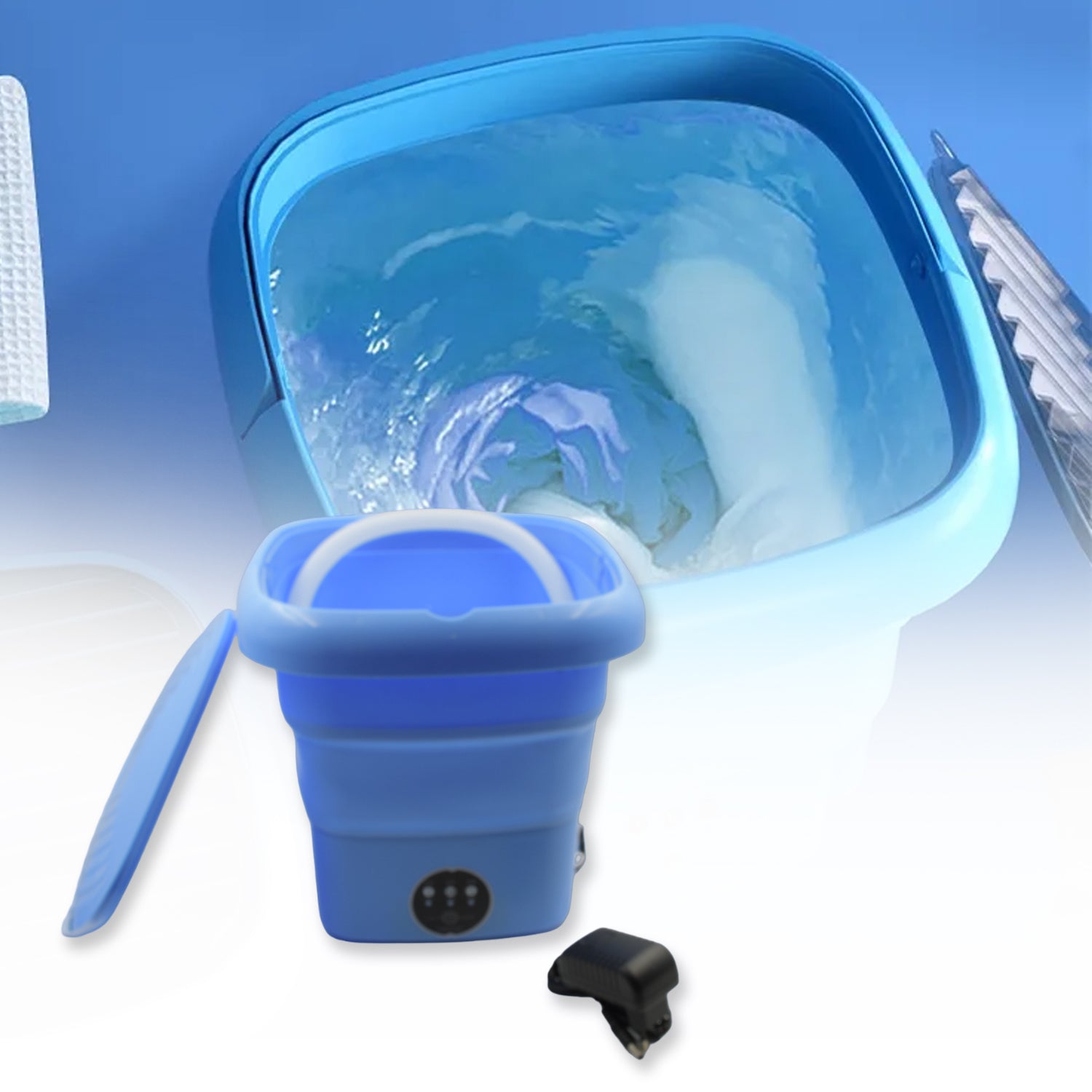 7271 Mini Washing Machine Foldable Mini Washer with Drain Basket Portable Washing Machine Foldable for Laundry Travel Camping RV Baby Clothes Eshaan Traders