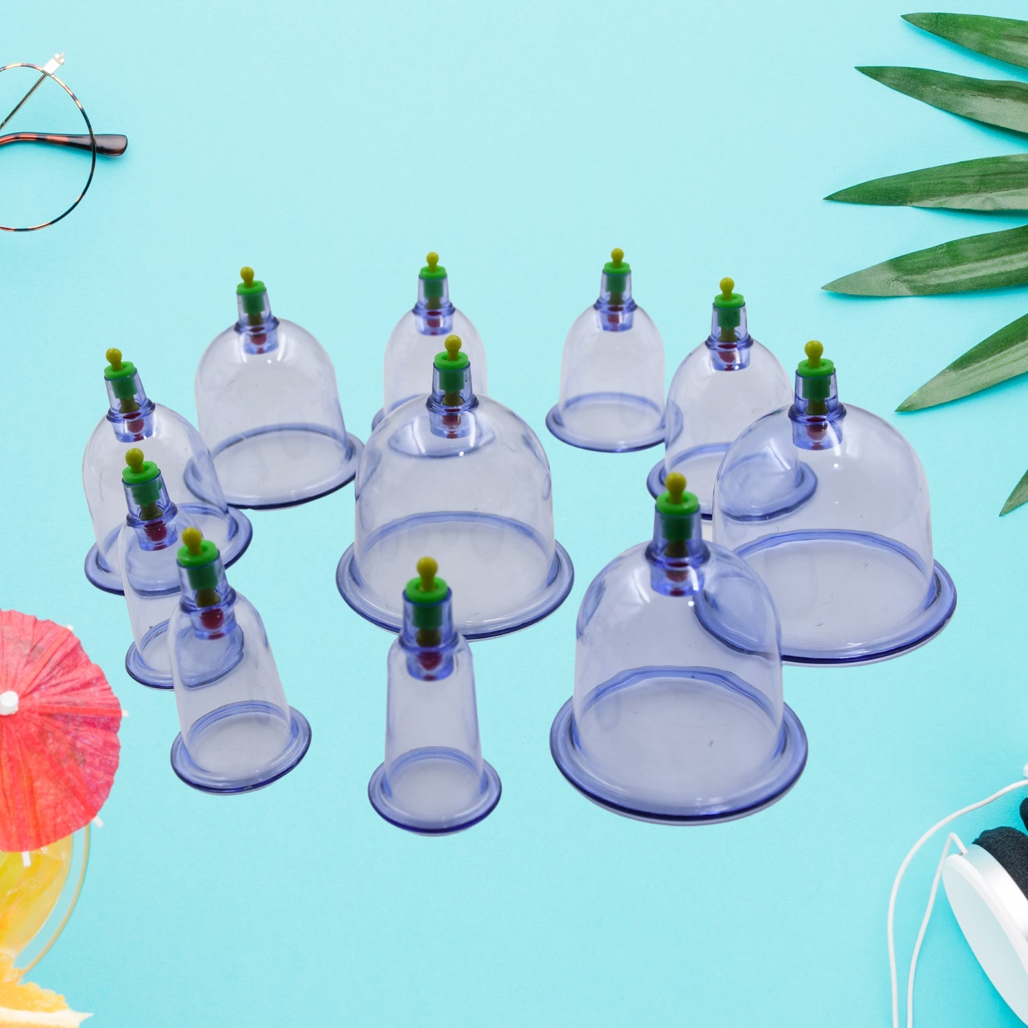 6614B Suction Cups with Vacuum Pump, Suction Cup Set, Full Body Suction Cups, Acupuncture Suction Cups, Suction Cups for Therapy Suction and Body Massage, Deep Tissues, Muscle Relaxers 12 in 1 Eshaan Traders