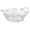 5267 Multipurpose  round shape Stainless Steel Modern Folding Fruit and Vegetable Basket (Silver, 8 Shapes) DeoDap