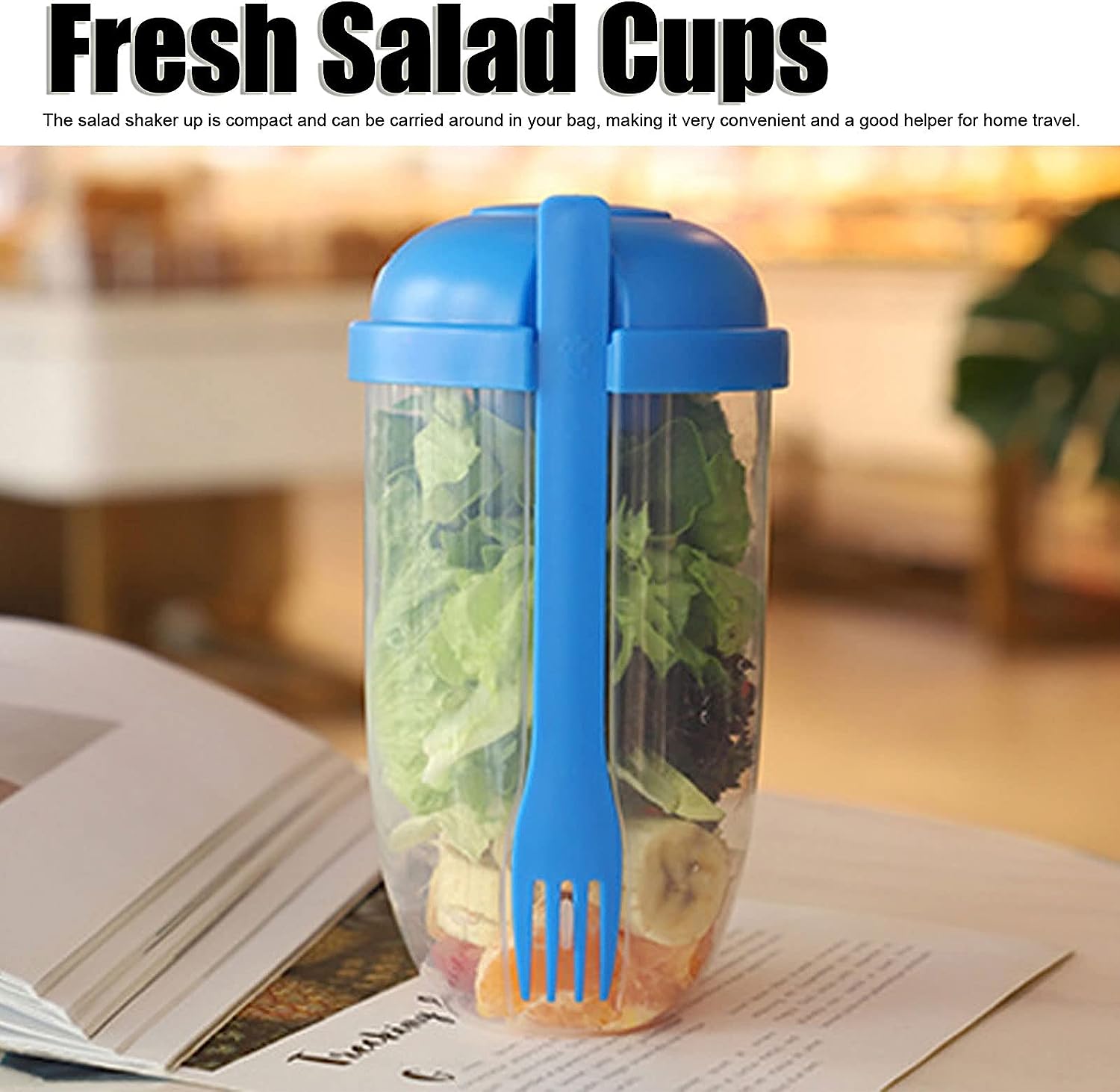 2545 Fruit and Vegetable Salad Cups Easy Clean Salad Mixing Cup for Business People for Business Travel (1Pc) Eshaan Traders