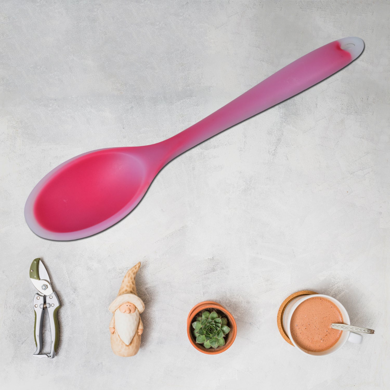 5438 Silicone Dinner Spoon Table Spoon Dessert Spoon Utensils for Kitchen Restaurant (27cm) Eshaan Traders