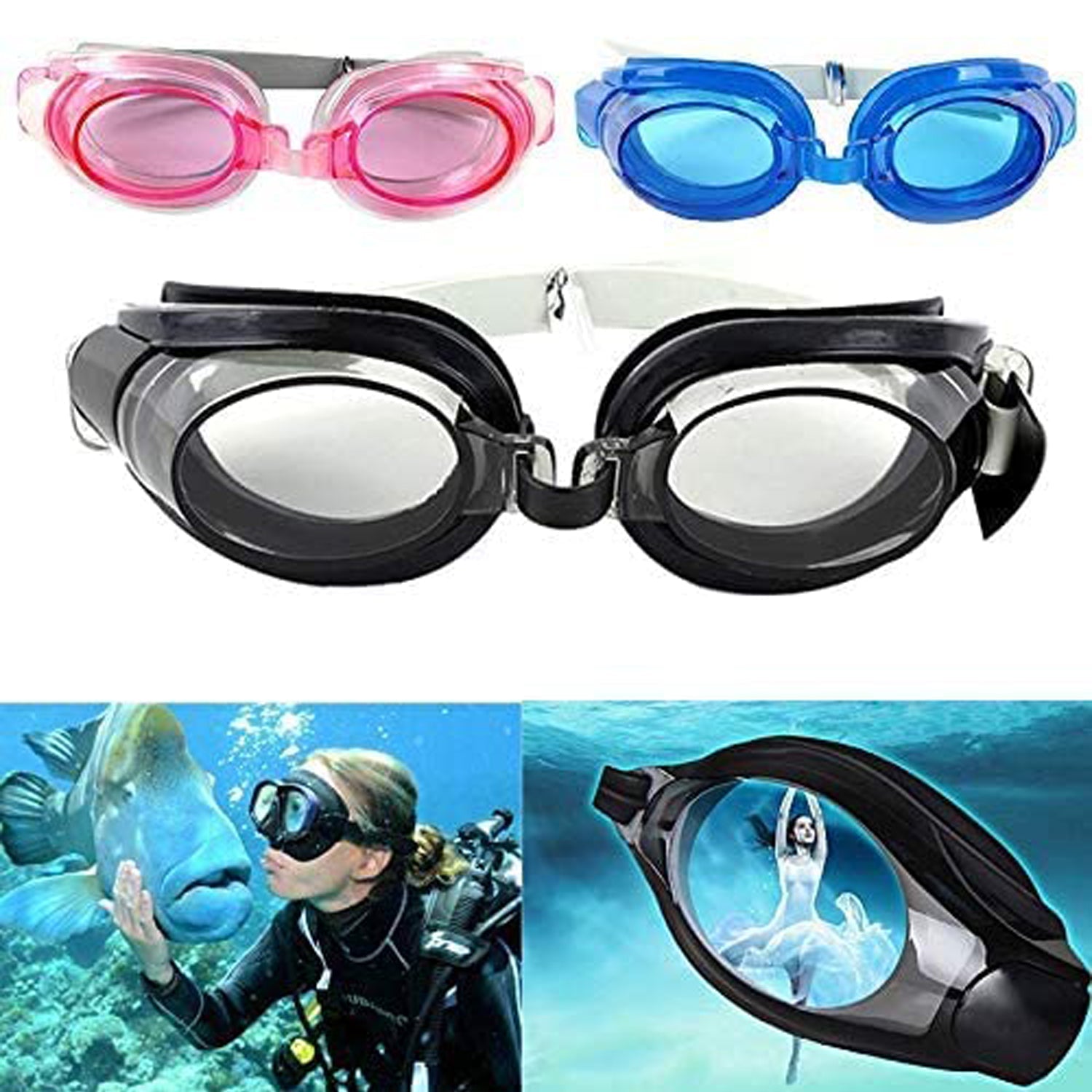 0399A SWIMMING GOGGLES WITH ADJUSTABLE CLEAR VISION ANTI-FOG WATERPROOF SWIMMING GOGGLES DeoDap