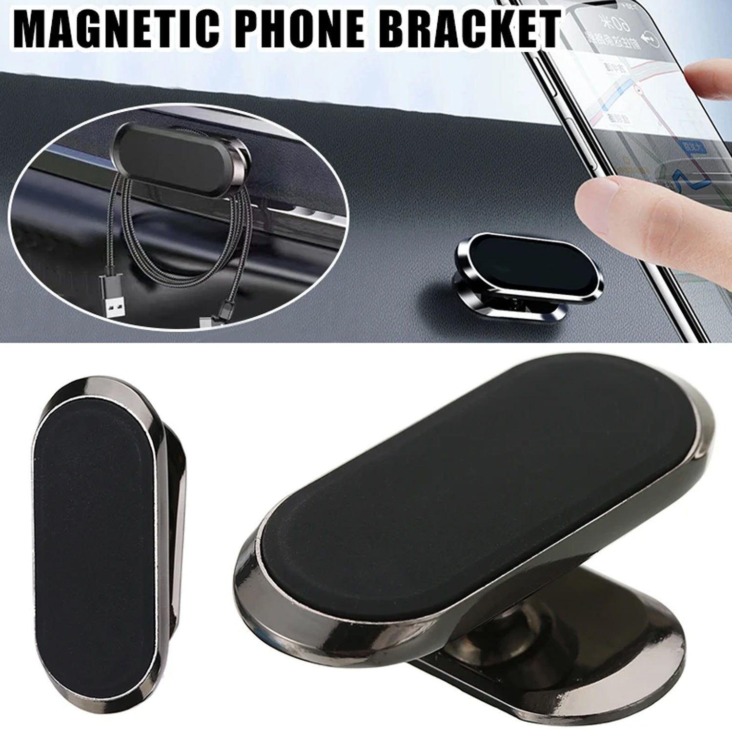 12504 Magnetic Phone Mount/Holder for Car, Super Strong Magnet Universal Car Mount, Dashboard 360° Rotation for Car, Desk, Office, Home & Kitchen for All Smart phones (1 Pc) Eshaan Traders