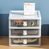 1143 Cartoon Desktop Storage Box Transparent Small Drawer Desk Plastic Mini Storage Box Rabbit Stationery Storage Box DeoDap