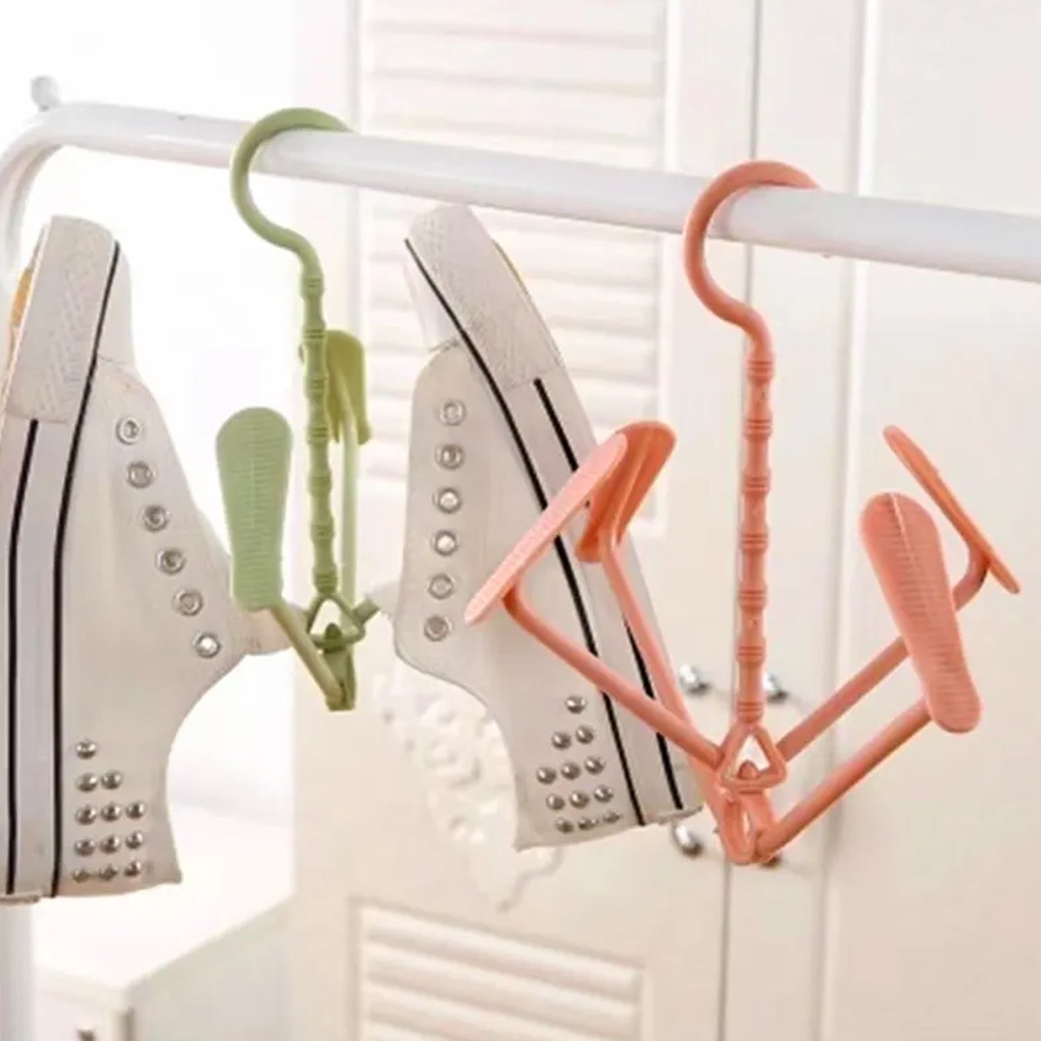 9111 Hanging Shoe Rack Rotating Four Hooks Portable Drying Shoe Rack Wet and Dry Dual-use Drying Shoes Hanger Windproof Eshaan Traders