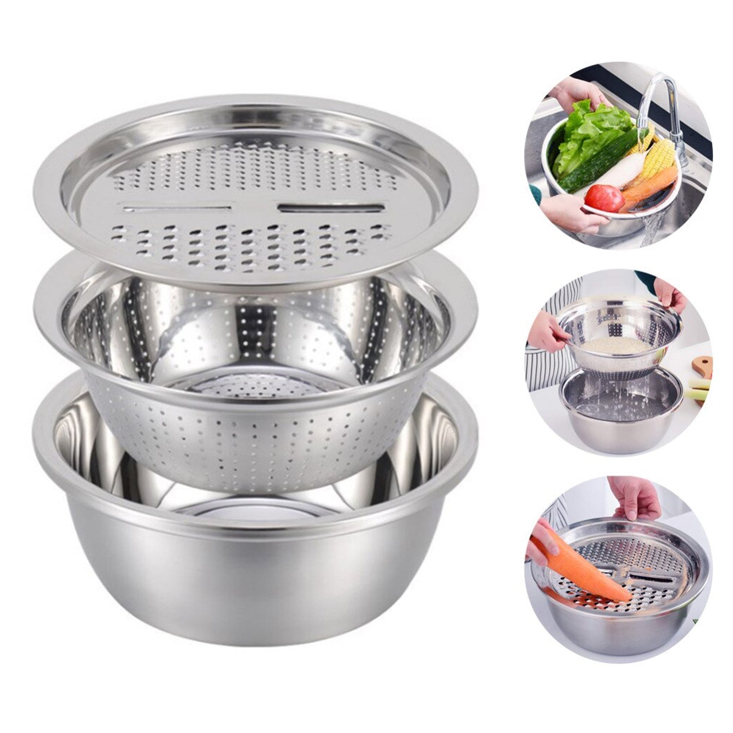 2601 3 in 1 Kitchen Multipurpose Julienne Grater Salad Maker Eshaan Traders